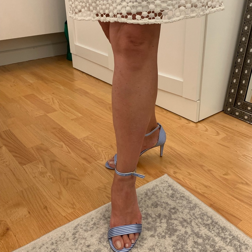 New Blue stripes summer shoes 👠
